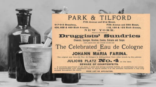 Vintage Park & Tilford Ad (ca. 1891): A vintage Park & Tilford Druggists’ Sundries Ad from The Druggists Circular and Chemical Gazette