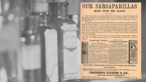 Vintage Fredrick Stearns & Co., Ad (ca. 1892): A vintage Fredrick Stearns & Co., Sarsaparillas Ad from The Druggists Circular and Chemical Gazette