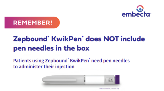 REMEMBER! Zepbound* KwikPen* Does NOT Include Pen Needles in the Box
